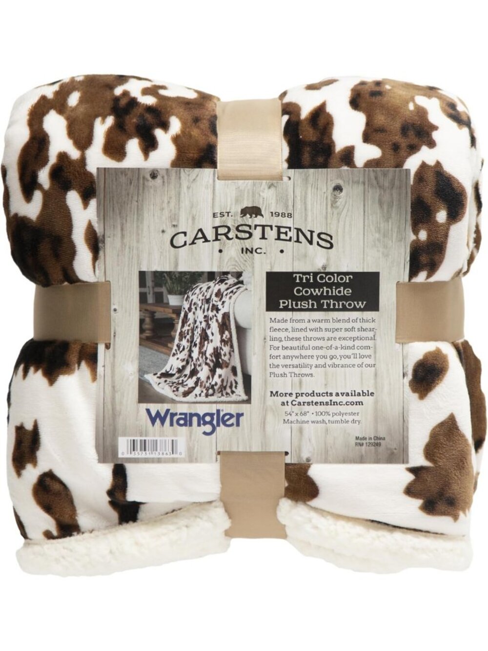 Ultra Soft Plush Sherpa Fleece Oversized Throw Blanket, 54"x68", Tri-Color